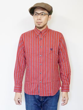 「NEVER TRUST（ネバートラスト）のアイテム（シャツ/ブラウス）」を使った、ロケットシップさん（メンズ・182cm）の秋コーディネート