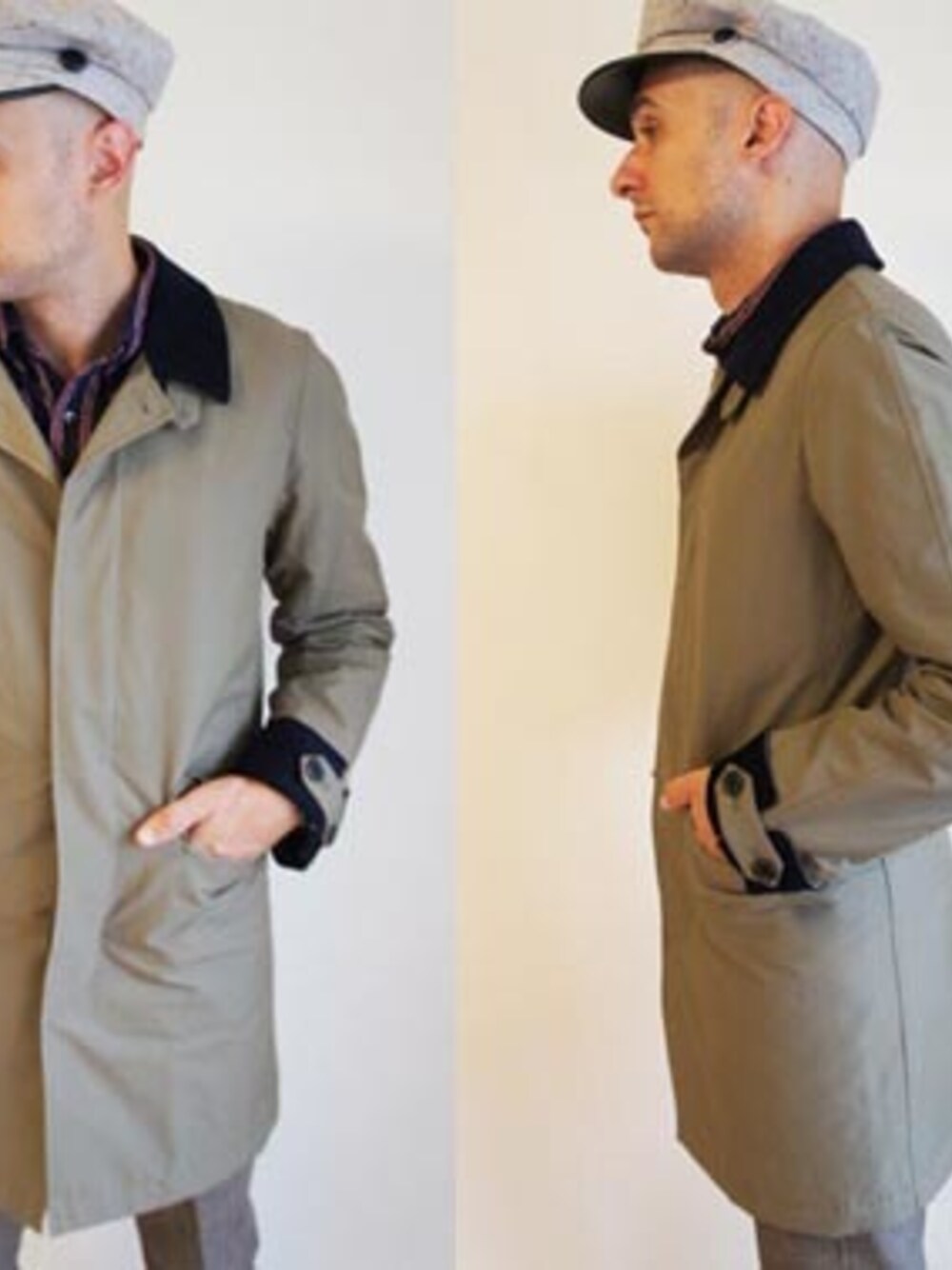 「NEVERTRUST、 生地、生産は主に日本製、ネバートラスト、Wear And Head Clothing、ROCKET SHIP（ロケットシップ）、モッズ、スキンズ、ルードボーイ、パンク、英国のサブカルチャー、常にハイクオリティーな物を作り出しているブランド、ターナップスリーブ・バルマカーンコート、初期THE POGUESが愛用」｜「NEVER TRUSTのNEVERTRUST（ネバートラスト）　　ターナップスリーブ・バルマカーンコート GRN（その他アウター、グリーン系）」を使った、ロケットシップさん（メンズ・182cm）の秋コーディネートの1枚目の写真