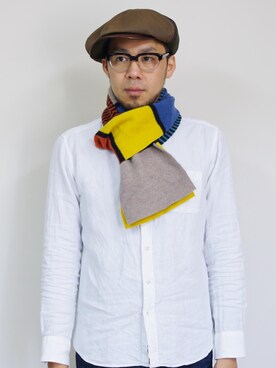 「アイテム（キャスケット、グリーン系）」を使った、ロケットシップさん（メンズ・182cm）の秋コーディネート