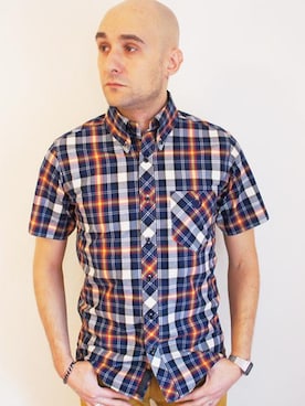 「NEVER TRUST（ネバートラスト）のアイテム（シャツ/ブラウス）」を使った、ロケットシップさん（メンズ・182cm）の夏コーディネート