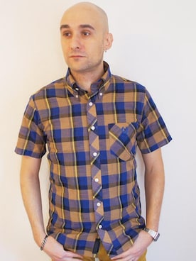 「NEVER TRUST（ネバートラスト）のアイテム（シャツ/ブラウス）」を使った、ロケットシップさん（メンズ・182cm）の夏コーディネート