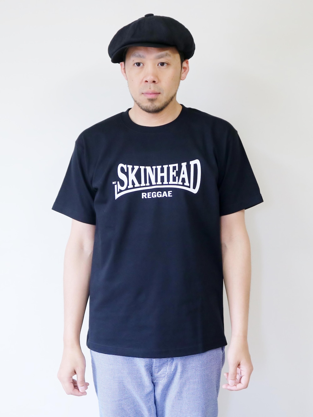 「ファッション、お洒落、お洒落さんとつながりたい、おしゃれさんと繋がりたい、お洒落さんと繋がりたい、Wear And Head Clothing、埼玉県熊谷市、ROCKET SHIP（ロケットシップ）、NEVERTRUST（ネバートラスト）、SKINHEAD REGGAE T 18 スキンヘッドレゲーTシャツ」｜「NEVER TRUSTのNEVERTRUST（ネバートラスト）　　SKINHEAD REGGAE T 18 スキンヘッドレゲーTシャツ BLK（Tシャツ/カットソー、ブラック系）」を使った、ロケットシップさん（メンズ・182cm）の夏コーディネートの1枚目の写真