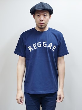 「NEVER TRUST（ネバートラスト）のアイテム（Tシャツ/カットソー）」を使った、ロケットシップさん（メンズ・182cm）の夏コーディネート