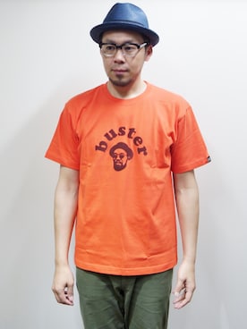 「NEVER TRUST（ネバートラスト）のアイテム（Tシャツ/カットソー）」を使った、ロケットシップさん（メンズ・182cm）の夏コーディネート