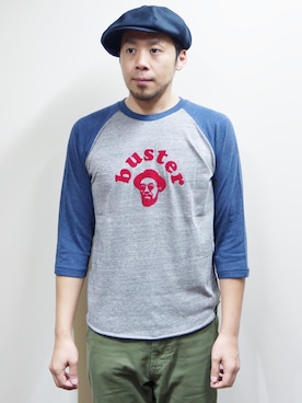 「NEVER TRUST（ネバートラスト）のアイテム（Tシャツ/カットソー）」を使った、ロケットシップさん（メンズ・182cm）の夏コーディネート