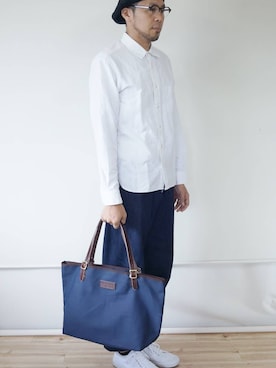 「NEVER TRUST（ネバートラスト）のアイテム（ハンチング/ベレー帽）」を使った、ロケットシップさん（メンズ・182cm）の夏コーディネート