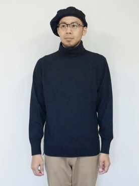 「タートル」｜「アイテム（スウェット）」を使った、ロケットシップさん（メンズ・182cm）の秋コーディネート