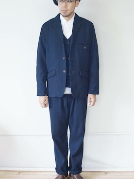 「JAPAN BLUE JEANS」｜ロケットシップさん（メンズ・182cm）の冬コーディネート