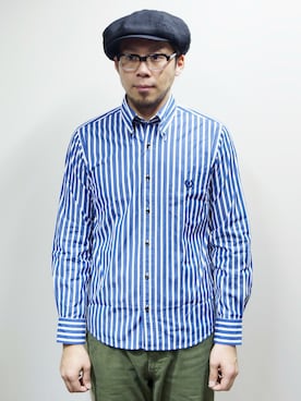 「NEVER TRUST（ネバートラスト）のアイテム（シャツ/ブラウス）」を使った、ロケットシップさん（メンズ・182cm）の冬コーディネート