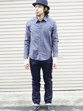 「ジーンズコーデ」｜ロケットシップさん（メンズ・182cm）の冬コーディネート