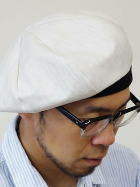 「NEVER TRUST（ネバートラスト）のアイテム（ハンチング/ベレー帽）」を使った、ロケットシップさん（メンズ・182cm）の冬コーディネート