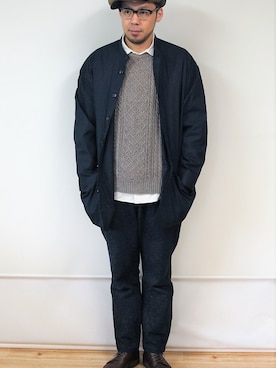 「Audience（オーディエンス）のアイテム（その他アウター）」を使った、ロケットシップさん（メンズ・182cm）の冬コーディネート