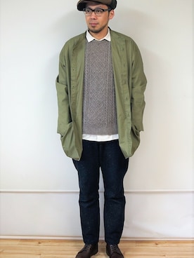 「Audience（オーディエンス）のアイテム（その他アウター）」を使った、ロケットシップさん（メンズ・182cm）の冬コーディネート