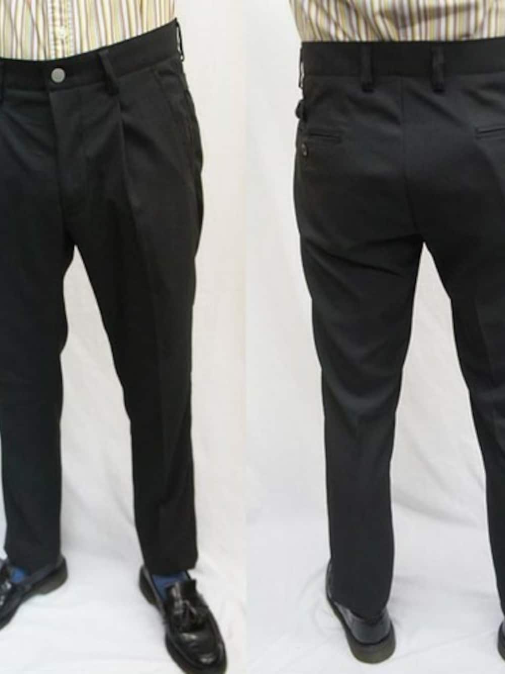 「パンツ、モッズ、パンツスタイル、パンク、パンツコーデ、パンツイン、シアサッカー、スキンズ、パンツ 黒、ルードボーイ」｜「NEVER TRUSTのNEVERTRUST（ネバートラスト）　　シアサッカーサイドベルト付ワンタックパンツ（スラックス、ブラック系）」を使った、ロケットシップさん（メンズ・182cm）の春コーディネートの1枚目の写真