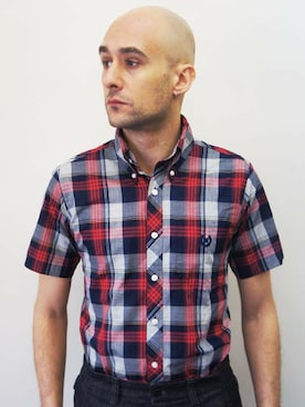 「NEVER TRUST（ネバートラスト）のアイテム（シャツ/ブラウス）」を使った、ロケットシップさん（メンズ・182cm）の春コーディネート