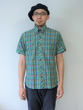 「NEVER TRUST（ネバートラスト）のアイテム（シャツ/ブラウス）」を使った、ロケットシップさん（メンズ・182cm）の春コーディネート
