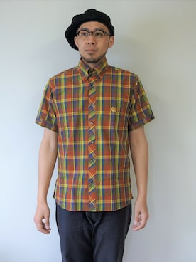 「NEVER TRUST（ネバートラスト）のアイテム（シャツ/ブラウス）」を使った、ロケットシップさん（メンズ・182cm）の春コーディネート