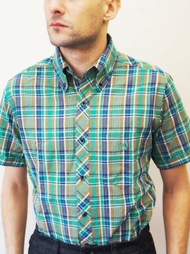 「NEVER TRUST（ネバートラスト）のアイテム（シャツ/ブラウス）」を使った、ロケットシップさん（メンズ・182cm）の春コーディネート