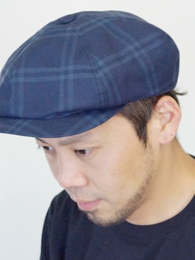 「NEVER TRUST（ネバートラスト）のアイテム（帽子）」を使った、ロケットシップさん（メンズ・182cm）の春コーディネート