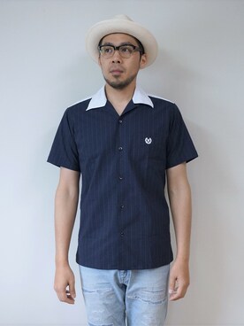 「NEVER TRUST（ネバートラスト）のアイテム（シャツ/ブラウス）」を使った、ロケットシップさん（メンズ・182cm）の春コーディネート