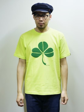 「NEVER TRUST（ネバートラスト）のアイテム（Tシャツ/カットソー）」を使った、ロケットシップさん（メンズ・182cm）の春コーディネート