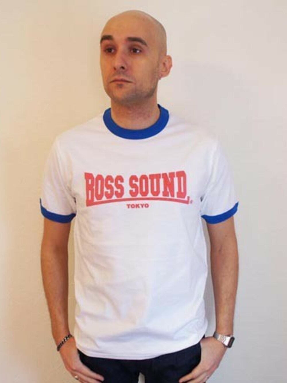 ロケットシップさんの「NEVERTRUST（ネバートラスト）　　BOSS SOUND リンガーTシャツ WHT/BLU（NEVER TRUST）」を使ったコーディネート