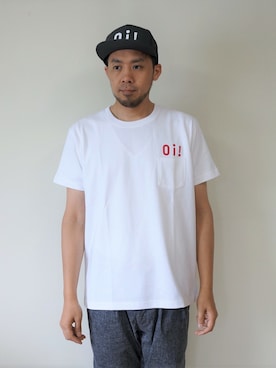 「NEVER TRUST（ネバートラスト）のアイテム（トップス）」を使った、ロケットシップさん（メンズ・182cm）の夏コーディネート
