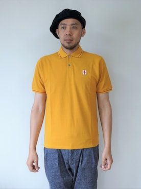 「NEVER TRUST（ネバートラスト）のアイテム（トップス）」を使った、ロケットシップさん（メンズ・182cm）の夏コーディネート