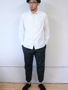 「NEVER TRUST（ネバートラスト）のアイテム（帽子）」を使った、ロケットシップさん（メンズ・182cm）の秋コーディネート