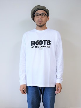 「NEVER TRUST（ネバートラスト）のアイテム（トップス）」を使った、ロケットシップさん（メンズ・182cm）の秋コーディネート
