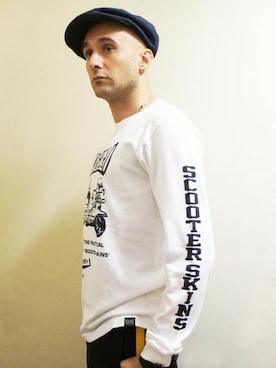 「NEVER TRUST（ネバートラスト）のアイテム（帽子）」を使った、ロケットシップさん（メンズ・182cm）の秋コーディネート
