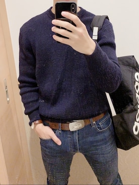 「アイテム（腕時計、ブラウン系）」を使った、こうき。さん（メンズ・180cm）の秋コーディネート