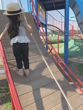 「ZARA KIDSのアイテム（つなぎ/オールインワン）」を使った、yu_ukaさん（レディース・152cm）の夏コーディネート