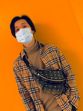 「initial（イニシャル）のアイテム」を使った、杨静娴さん（メンズ・178cm）の冬コーディネート