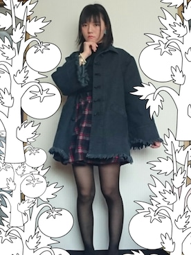 「jouetie（ジュエティ）のアイテム（デニムジャケット、ブラック系）」を使った、きゃさん（レディース・157cm）の春コーディネート