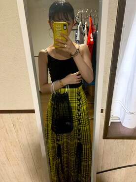 SNIDEL♡チェックスリットスカート