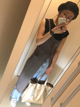 「Heather（ヘザー）の【冷感機能素材】ノースリポケTEE  724169（Tシャツ/カットソー）」を使った、mmm.さん（レディース・161cm）の夏コーディネート