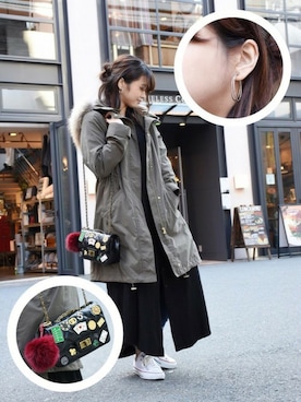 「アイテム（チャーム）」を使った、sioさん（レディース・156cm）の冬コーディネート