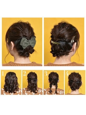 「アイテム（ヘアアクセサリー、グリーン系）」を使った、sioさん（レディース・162cm）の冬コーディネート