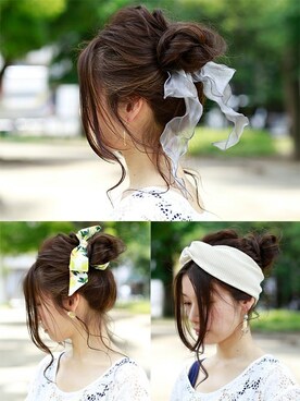 「アイテム（ヘアバンド、ホワイト系）」を使った、sioさん（レディース・164cm）の夏コーディネート