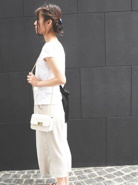 「アイテム（バレッタ/ヘアクリップ、ブルー系）」を使った、sioさん（レディース・164cm）の夏コーディネート