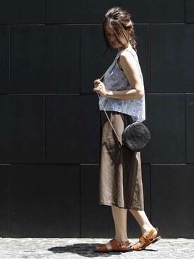 「PLAIN CLOTHING（プレーンクロージング）のアイテム（ショルダーバッグ）」を使った、sioさん（レディース・164cm）の夏コーディネート