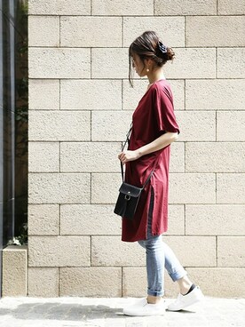 「PLAIN CLOTHING（プレーンクロージング）のアイテム（ショルダーバッグ）」を使った、sioさん（レディース・164cm）の秋コーディネート