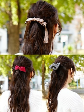 「アイテム（ヘアゴム）」を使った、sioさん（レディース・164cm）の秋コーディネート