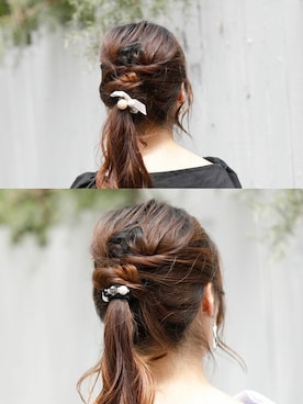 「アイテム（ヘアゴム）」を使った、sioさん（レディース・164cm）の春コーディネート