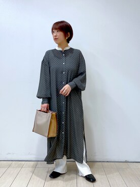 「RIVEDROITE」｜「アイテム（シャツワンピース）」を使った、RDsayaさん（レディース・154cm）の冬コーディネート