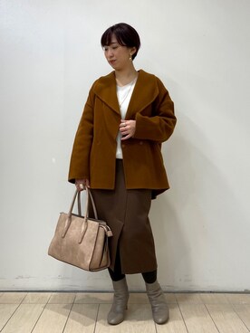 「RIVEDROITE」｜「アイテム（ダウンジャケット/コート）」を使った、RDsayaさん（レディース・154cm）の冬コーディネート