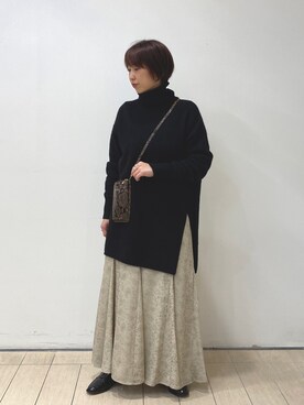 「pelleterno（ペレテルノ）のアイテム（ローファー）」を使った、RDsayaさん（レディース・154cm）の冬コーディネート