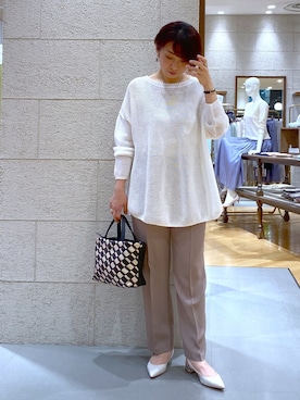 「RIVE DROITE（リヴドロワ）のニュアンスモチーフイヤリング（イヤリング）」を使った、RDsayaさん（レディース・154cm）の冬コーディネート