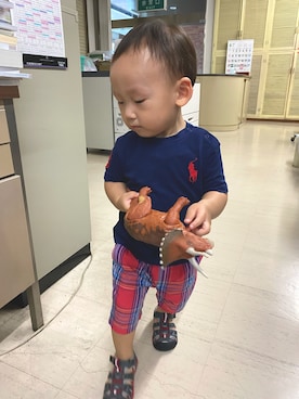 「kladskap（クレードスコープ）のアイテム（パンツ）」を使った、pooh❁¨̮sukeさん（キッズ・80cm）の夏コーディネート